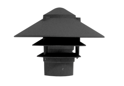 Focus Industries AL033T103NLBRT Pagoda Series Area Light 3 Tier With 10” Top Hat - 3.00" Slip Base - No Lamp - Finish: Aluminum - Color: Bronze Texture