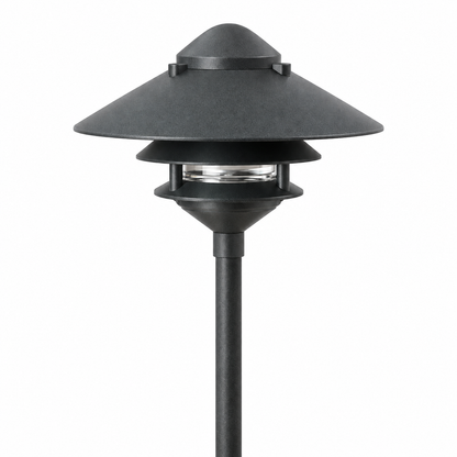 Focus Industries AL033T10NLRBV Pagoda Series Area Light 3 Tier With 10” Top Hat - No Lamp - Finish: Aluminum - Color: Rubbed Verde