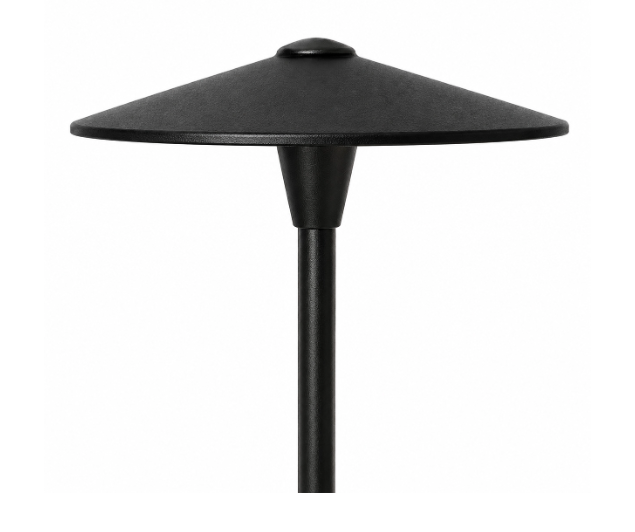 Focus Industries AL05NLDCBLT Cast Alum China Hat Area Light - Voltage: 120V - Hat Size: 10 inch - No Lamp - Finish: Black Texture Polyester Powder Coat