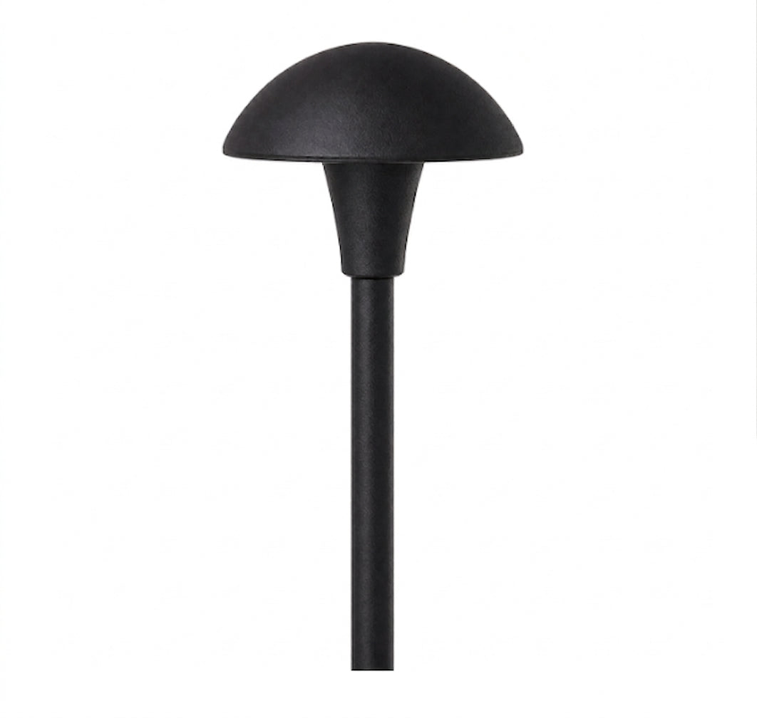 Focus Industries AL06AHNLBPBLT Cast Aluminum Mushroom Hat Area Light - Hat Size: 5.5 inch - No Lamp - Hub: Adjustable Hub - Finish: Black Texture polyester powder coat finish