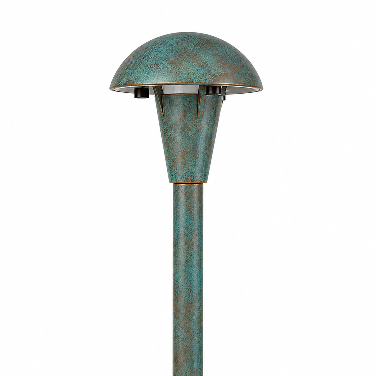 Focus Industries AL06SMNLBAV 3.5” Brass Mushroom Hat Area Light - No Lamp - Finish: Brass Acid Verde