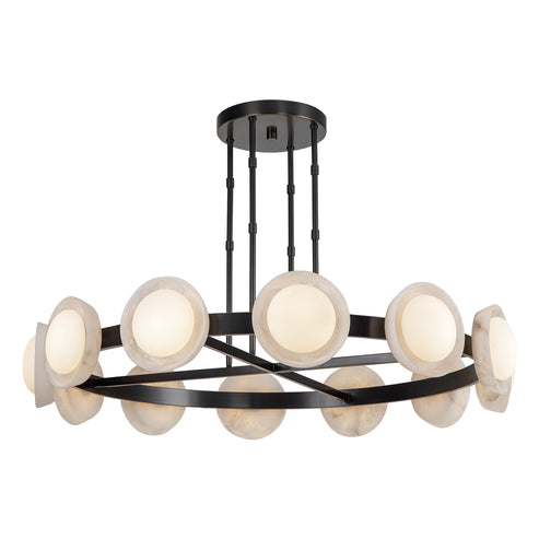 Alora Lighting CH320050UBAR-UNV Alonso 50-in LED Chandelier Ceiling light - CCT 3000K - Finish: Urban Bronze/Alabaster