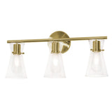 AFX Lighting AMDV2210MBSB Amanda 3 Light 22 inch Satin Brass Vanity Light Wall Light