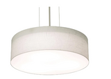 AFX Lighting ANP1214LAJUDSN-LW Anton 12" Wide LED Drum Pendant Light, Satin Nickel / Linen White