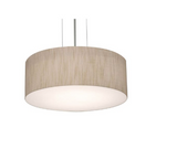 AFX Lighting ANP1214MBSN-JT Anton 2 Light 12 Inch Medium Base Drum Pendant In Satin Nickel With Jute Shade-White Bottom Acrylic Diffuser