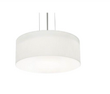 AFX Lighting ANP1214MBSN-LW Anton 2 Light 12 Inch Medium Base Drum Pendant In Satin Nickel With Linen White Shade-White Bottom Acrylic Diffuser