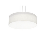 AFX Lighting ANP1524LAJUDSN-LW Anton 15 Inch LED Drum Pendant In Satin Nickel With Linen White Shade-White Bottom Acrylic Diffuser