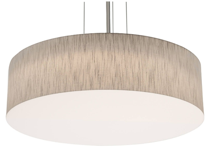 AFX Lighting ANP2432L5AJUDSN-JT Anton 24 Inch LED Drum Pendant In Satin Nickel With Jute Shade-White Bottom Acrylic Diffuser