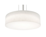 AFX Lighting ANP2432MBSN-LW Anton 3 Light 24 Inch Drum Pendant In Satin Nickel With Linen White Shade-White Bottom Acrylic Diffuser