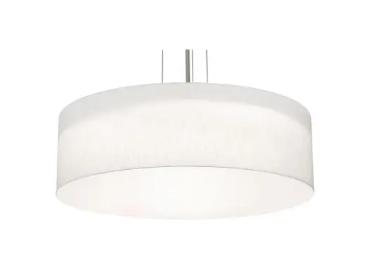 AFX Lighting ANP3044MBSN-LW Anton 4 Light 30 Inch Drum Pendant In Satin Nickel With Linen White Shade-White Bottom Acrylic Diffuser
