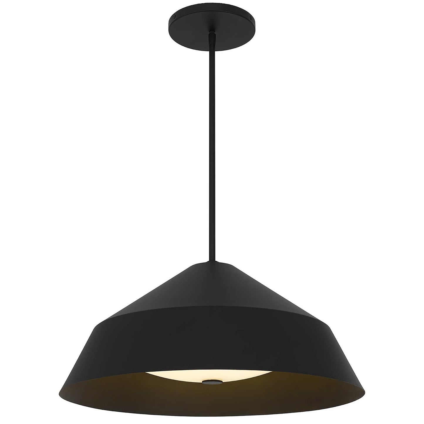 Alteck lighting AP0076-5CCT-W-BK 22" Nin LED Pendant Light  With Modern Geometric Hanging Fixture - Finish: Sand Black