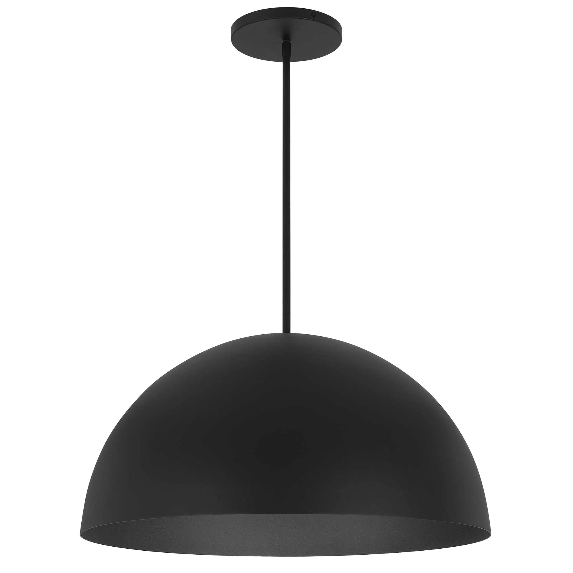 Alteck lighting AP0083-5CCT-W-BK 23-5/8" Half Round LED Pendant Light With Modern Contemporary Hanging Ceiling Fixture - Finish: Sand Black