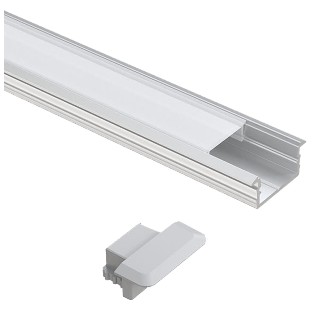 ABBA Lighting AP44-SS Aluminum Rectangular Channel LED Strip Light Cover End Caps, Silver