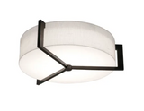 AFX Lighting APF1214MBES-LW Apex 2 Light 14 Inch Flush Mount In Espresso With Linen White Shade-White Bottom Acrylic Diffuser