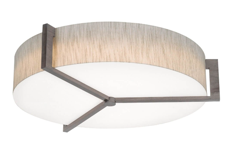 AFX Lighting APF2432L5AJUDWG-JT Apex 27 Inch LED CCT Flush Mount In Weathered Grey With Jute Shade-White Bottom Acrylic Diffuser