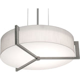 AFX Lighting APP1524MBWG-LW Apex 3 Light 17 inch Satin Nickel Pendant Ceiling Light, Linen White/ Gray  Shade