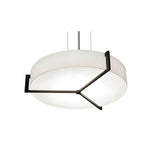 AFX Lighting APP1932MBES-LW Apex 3 Light 21 inch Satin Nickel Pendant Ceiling Light W/ Linen White Shade