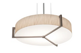 AFX Lighting APP1932MBWG-JT Apex 3 Light 21 inch Satin Nickel Pendant Ceiling Light W/ Jute Weather Gray Shade