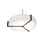 AFX Lighting APP3044L5AJUDES-LW Apex LED 33.33 inch Satin Nickel Pendant Ceiling Light W/ Linen White Shade