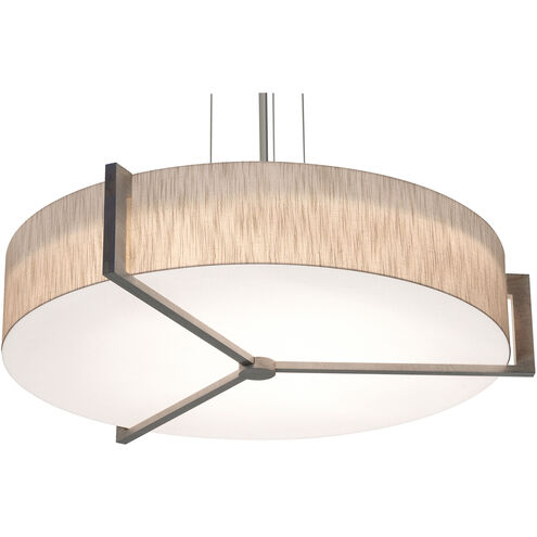 AFX Lighting APP3044MBWG-JT Apex 4 Light 33.33 inch Satin Nickel Pendant Ceiling Light W/ Jute Shade