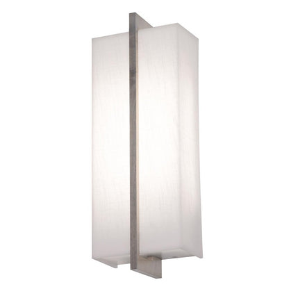 AFX Lighting APS051314LAJUDWG-LW 14 Inch Tall LED Wall Sconce In Weathered Grey With Linen White Shade-White Bottom And Top Acrylic Diffuser