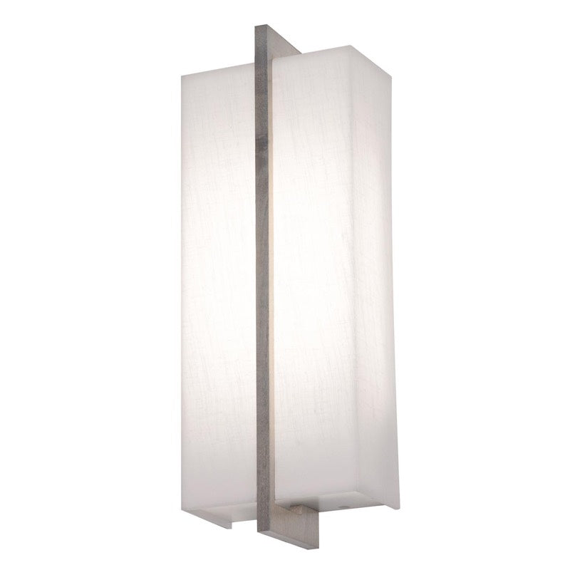 AFX Lighting APS051314LAJUDWG-LW 14 Inch Tall LED Wall Sconce In Weathered Grey With Linen White Shade-White Bottom And Top Acrylic Diffuser
