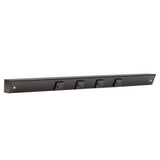 Task Lighting APT24-4BBK-6PK 24" Slim Profile Angled Power Strip - 4 Single Black Receptacles - Black Finish - (Pack of 6)