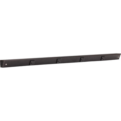 Task Lighting APT36-4B-P-BK 36" Slim Profile Angled Power Strip - 4 Single Black Receptacles - Black Finish