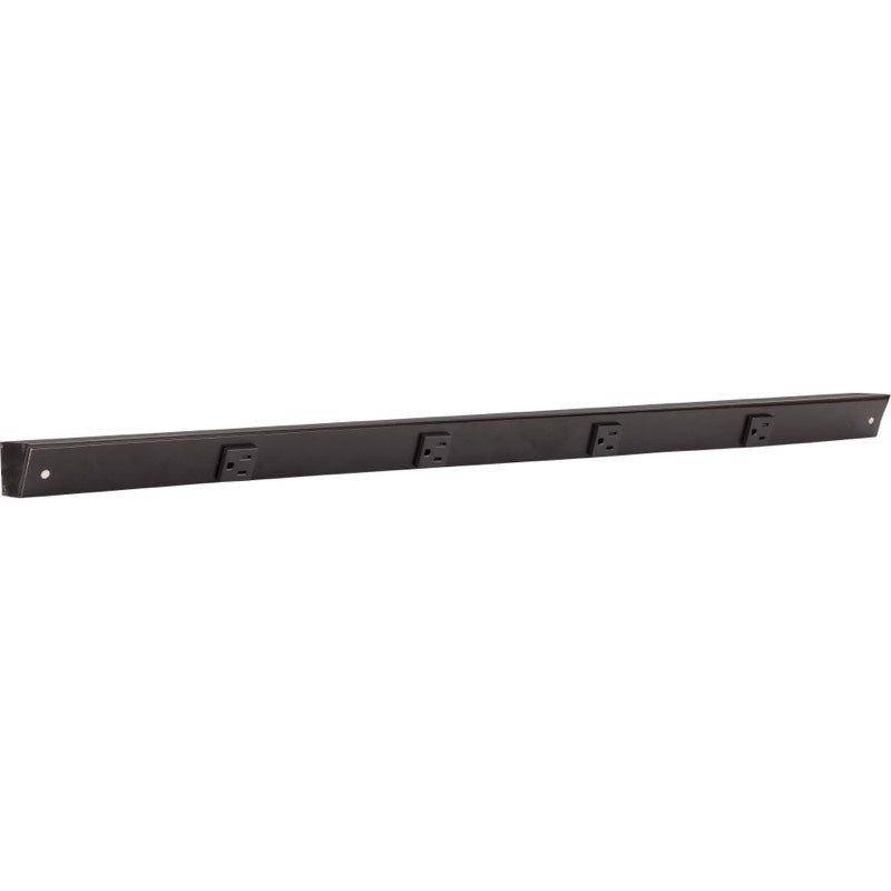Task Lighting APT36-4B-P-BK 36" Slim Profile Angled Power Strip - 4 Single Black Receptacles - Black Finish