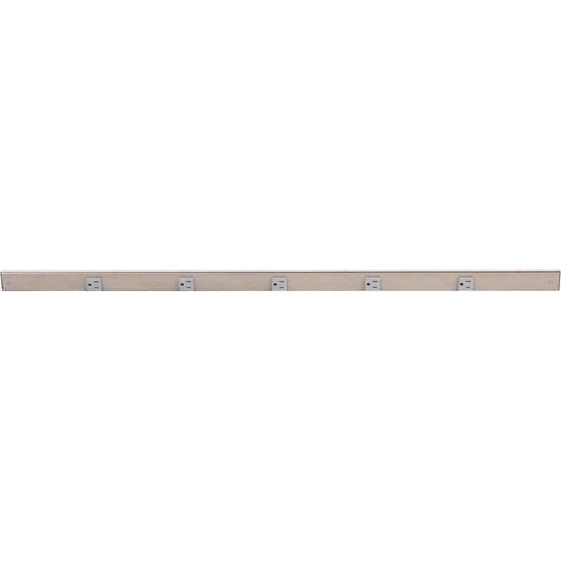 Task Lighting APT42-5GSN-6PK 42" Slim Profile Angled Power Strip - 5 Single Gray Receptacles, Satin Nickel Finish, Pack of 6