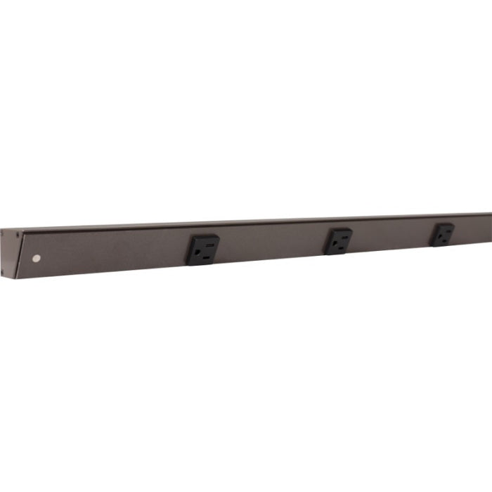 Task Lighting APT48-5B-P-BZ 48" Slim Profile Angled Power Strip - 5 Single Black Receptacles - Bronze