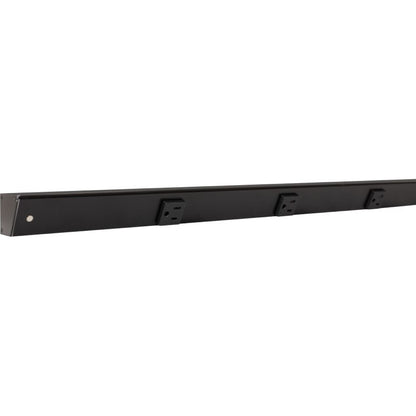 Task Lighting APT72-8B-P-BK 72" Slim Profile Angled Power Strip - 8 Single Black Receptacles - Black Finish