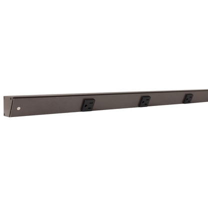 Task Lighting APT72-8B-P-BZ 72" Slim Profile Angled Power Strip - 8 Single Black Receptacles - Bronze Finish