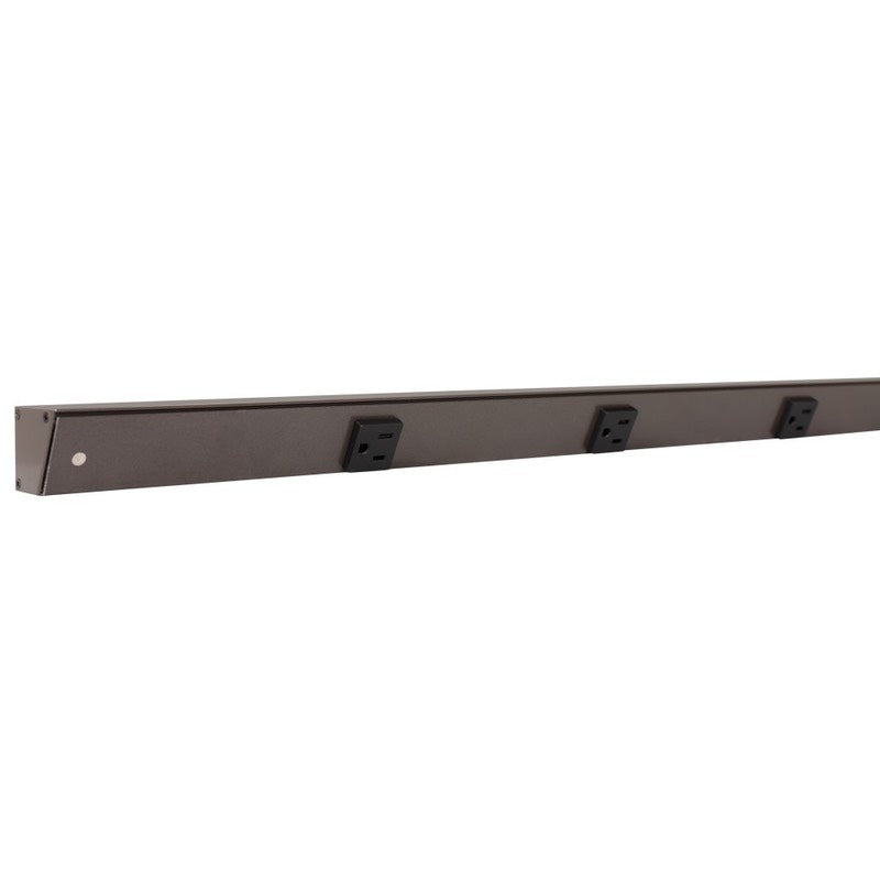Task Lighting APT72-8B-P-BZ 72" Slim Profile Angled Power Strip - 8 Single Black Receptacles - Bronze Finish