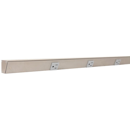 Task Lighting APT72-8G-P-SN 72" Slim Profile Angled Power Strip - 8 Single Gray Receptacles - Satin Nickel Finish