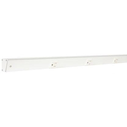 Task Lighting APT72-8W-P-WT 72" Slim Profile Angled Power Strip - 8 Single White Receptacles - White Finish