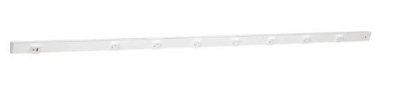 Task Lighting APTUL60-8WWT 60" Slim Angled Power Strip - Right Wire Entry - 7 White Receptacles - Left Side USB-A/C - 120V - White Finish