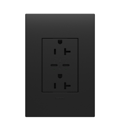 Legrand ARTRUSB20PD30G4 Adorne 30W USB Type-C Outlet, 20A Tamper-Resistant Plus-Size Receptacle, Graphite Finish