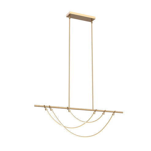 Alora Lighting LP317448VB-UNV Aryas 48-in Linear Pendant Ceiling light - CCT 3000K - Finish: Vintage Brass