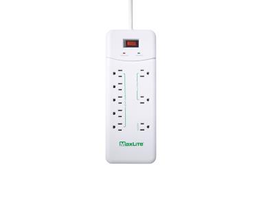 MaxLite APS-8/1350J-G2 Advanced Power Strip With 8 Receptacles And 1350 Joules Of Surge Protection, 1875w Max, 15a Max, 125v