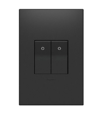 Legrand ASPD1531G277 Adorne 277V Half-Size Paddle Switch with Microban, Graphite Finish