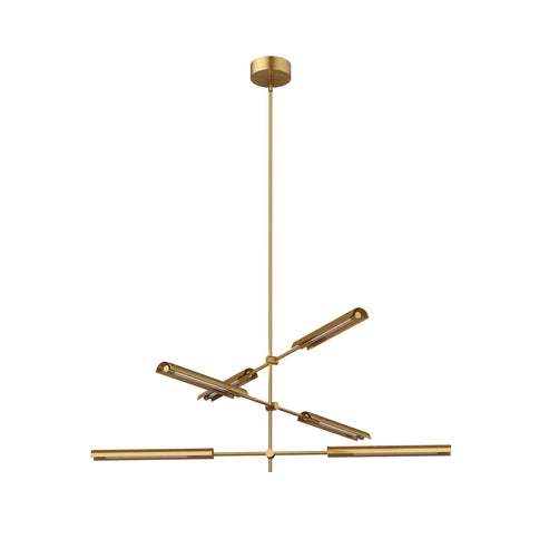 Alora Lighting MP316406VBMS-UNV Astrid 6 Head Multi Pendant Ceiling light - CCT 2700K - Finish: Vintage Brass