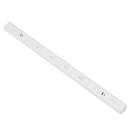 American Lighting ATOM-120V-36-WH Atom 36" Power Strip, 4 Receptacles, 2 USB-A/C, Voltage 120V, White