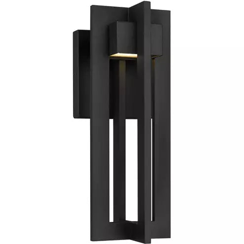 Alteck lighting AW0001-3CCT-W-BK 4 Bar LED 13 inch Sand Black Outdoor Wall Sconce, 3CCT 3000K/4000K/5000K, Lumens 400lm, Watt 12W