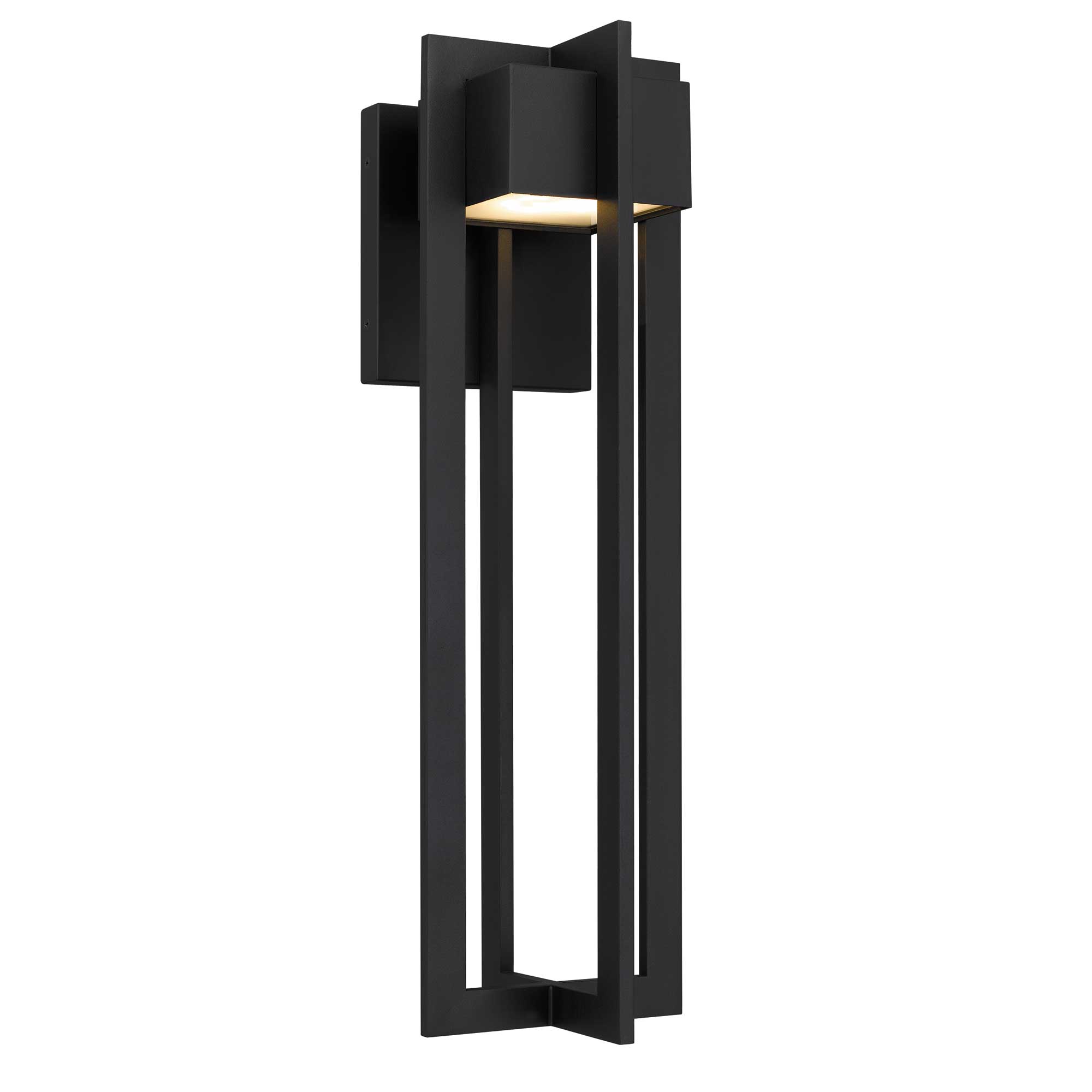 Alteck lighting AW0004-3CCT-W-BK 4 Bar 23" LED Outdoor Wall Sconce Light - Finish: Sand Black
