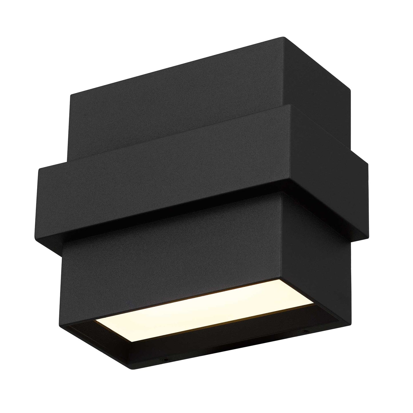 Alteck lighting AW0027-3CCT-W-BK Summit LED Outdoor Wall Sconce With Modern Mountain-Inspired Exterior Light - Finish: Sand Black