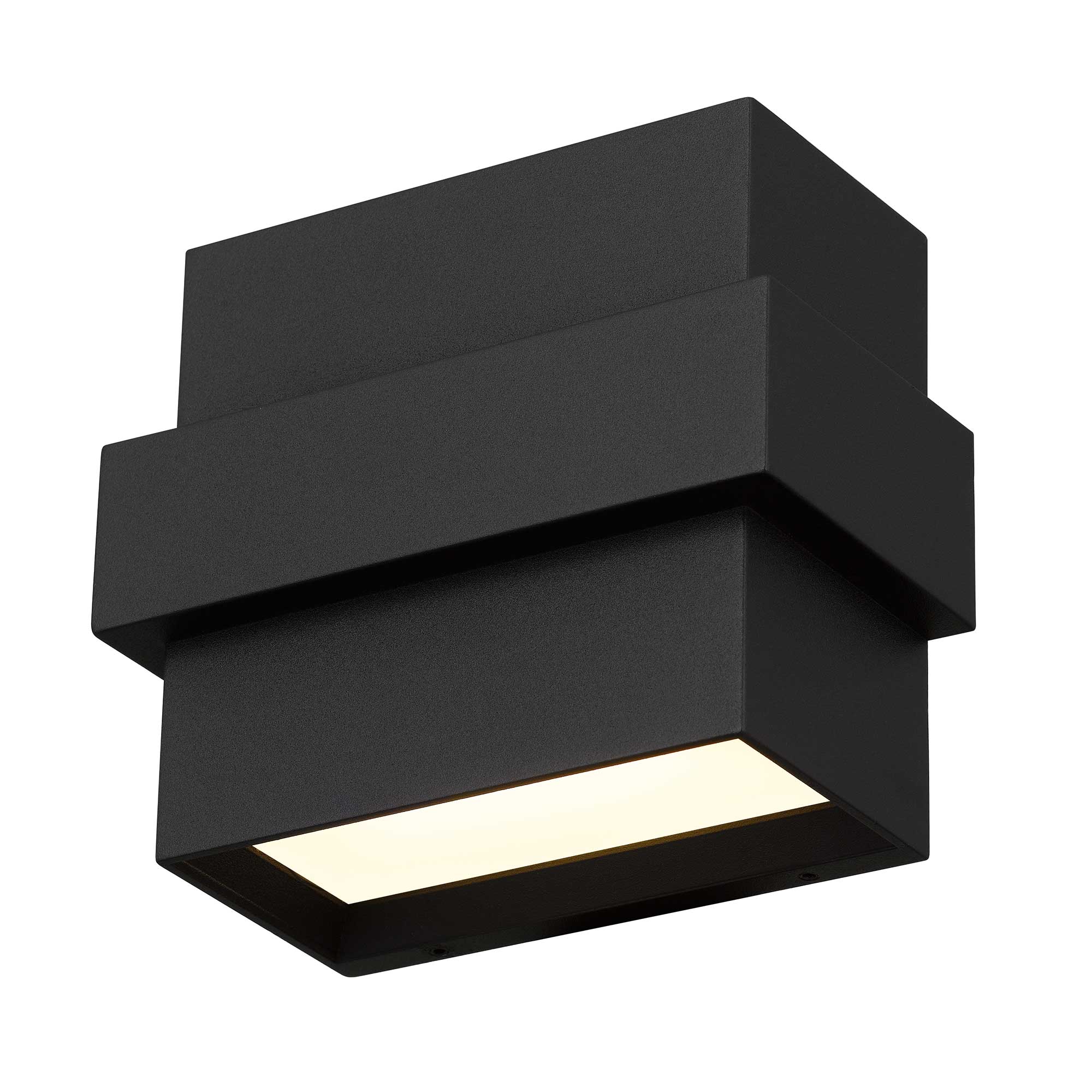 Alteck lighting AW0027-3CCT-W-BK Summit LED Outdoor Wall Sconce With Modern Mountain-Inspired Exterior Light - Finish: Sand Black
