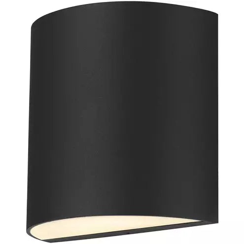 Alteck lighting AW0028-3CCT-W-BK Veil LED 4.63 inch Sand Black Outdoor Wall Sconce, 3CCT 3000K/4000K/5000K , Lumens 350lm, Watt 15W