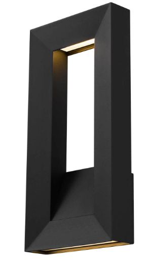 Alteck Lighting AW0033-3CCT-W-BK Paletto 16 inch Tall CCT LED Outdoor Wall Sconce with Sand Blast Glass, Multi-Color Temperature, Sand Black