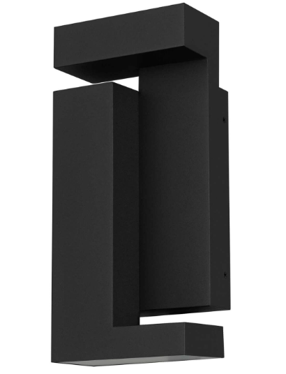 Alteck Lighting AW0036-3CCT-W-BK Dance 11 inch Tall LED Wall Sconce with Silk Screen Glass, Multi-Color Temperature, Sand Black